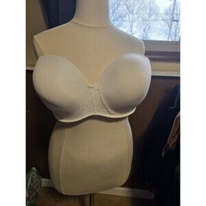 LANE BRYANT CACIQUE BOOST MULTI-WAY STRAPLESS 46DDD BRA WHITE - MISSING STRAPS